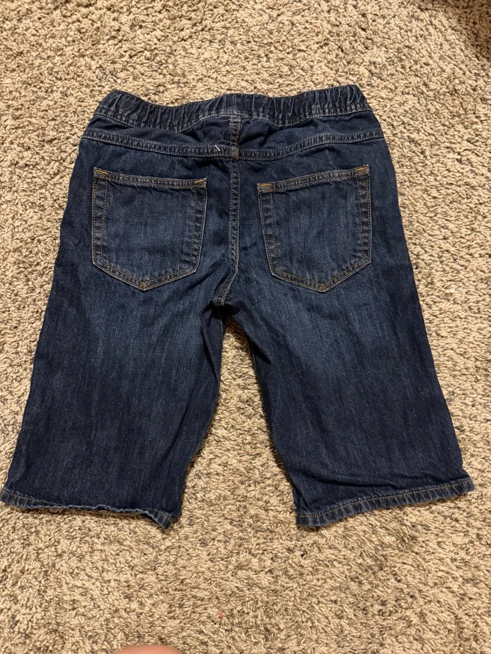 GAP Boys Dark Blue Knit-Waist Denim Shorts